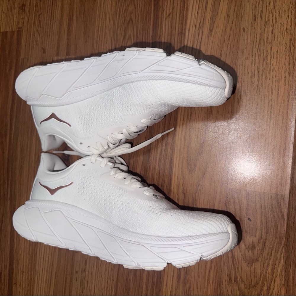 Hoka White and Brown Running Shoes - Picture 3 of 6